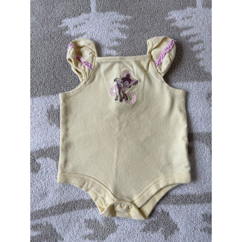 Vintage Disney Baby Bambi Yellow Onesie | 6–9 Months